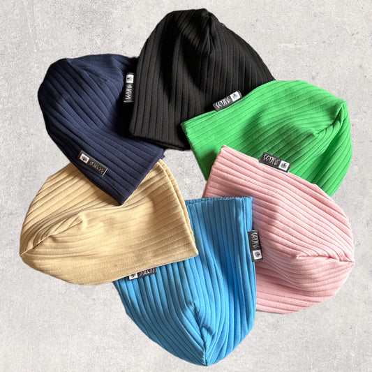 Beanie, wendbar Breitribb-Jersey